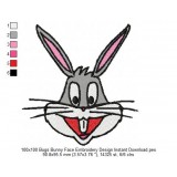 100x100 Bugs Bunny Face Embroidery Design Instant Download
